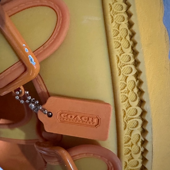 COACH Women Orange and Yellow Coach Sandals - Picture 2 of 6
